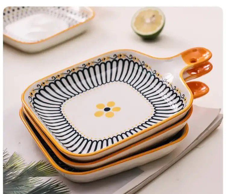 Random Design Ceramic Casserole Dish
