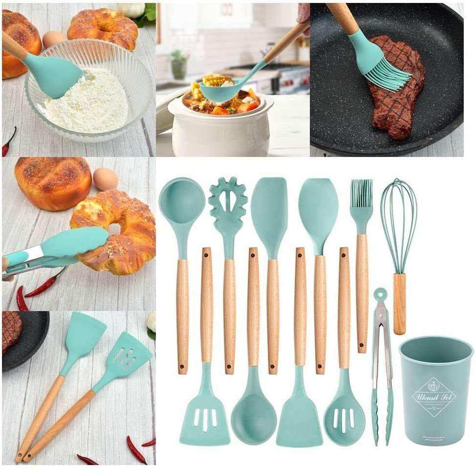 12 Pcs Silicone Non-Stick Cooking Tool Set - Kitchen Grow