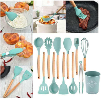 12 Pcs Silicone Non-Stick Cooking Tool Set - Kitchen Grow