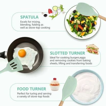 12 Pcs Silicone Non-Stick Cooking Tool Set - Kitchen Grow