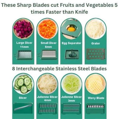 13in1 Multifunctional Vegetable Chopper, Slicer, Nicer Dicer - Kitchen Grow