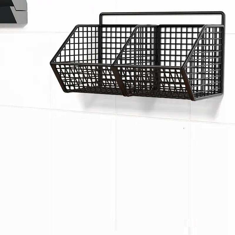 2 Grids Wall Mounted Metal Wire Storage Basket - Kitchen Grow