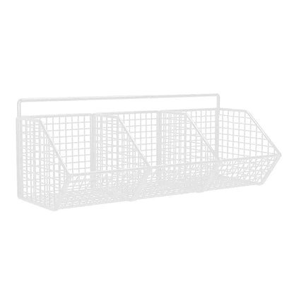 3 Grids Wall Mounted Metal Wire Storage Basket
