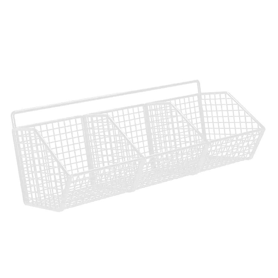 3 Grids Wall Mounted Metal Wire Storage Basket