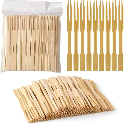 Bamboo Mini Tasting Forks Fruit Picks