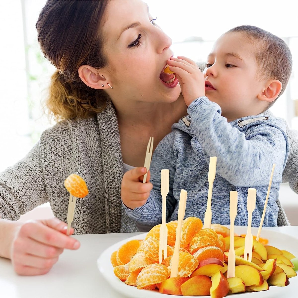 Bamboo Mini Tasting Forks Fruit Picks