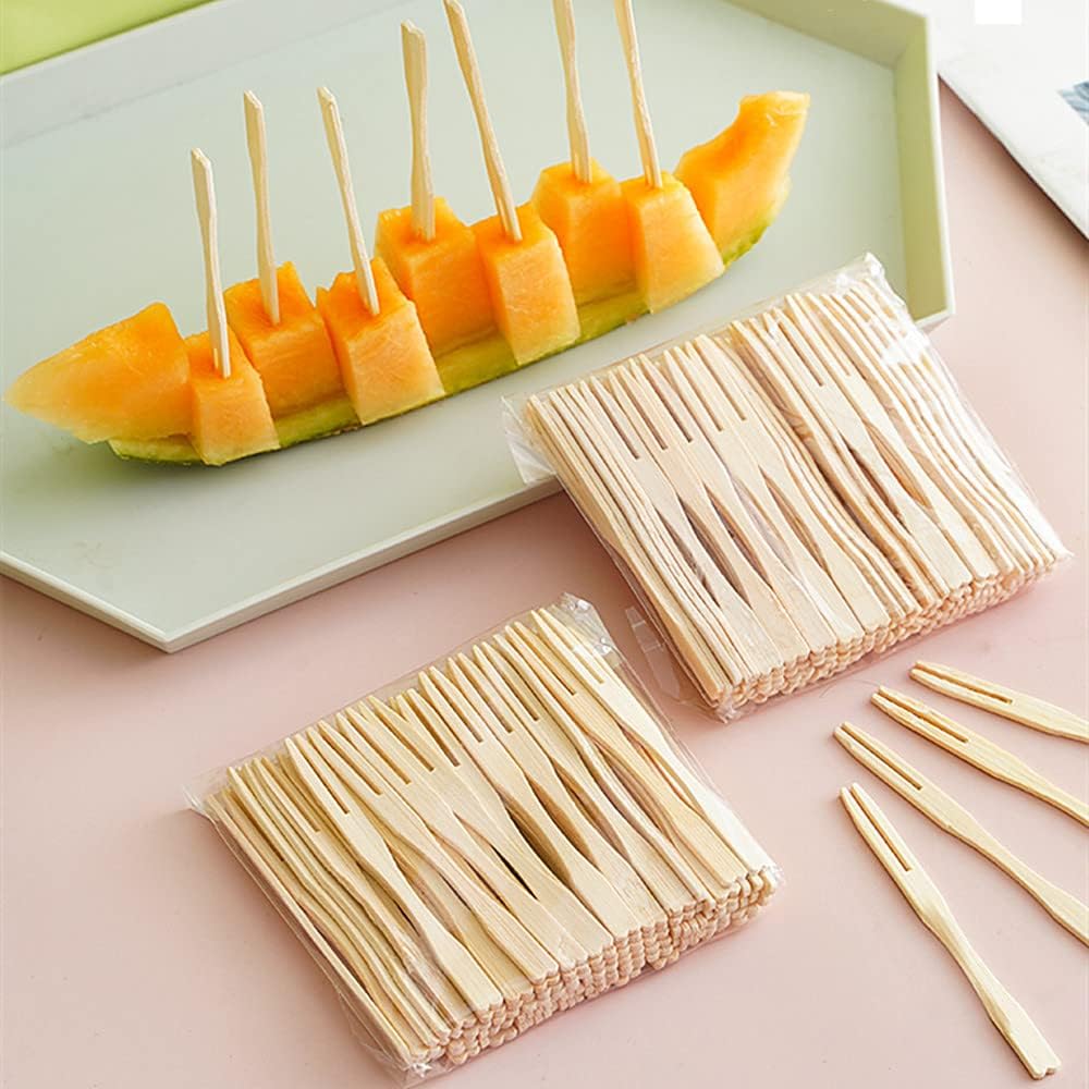 Bamboo Mini Tasting Forks Fruit Picks