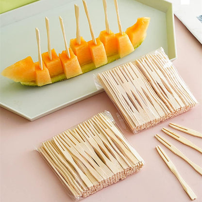Bamboo Mini Tasting Forks Fruit Picks