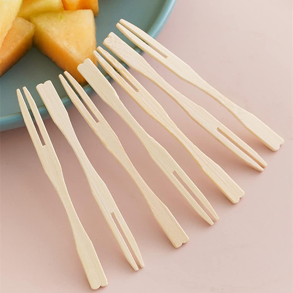 Bamboo Mini Tasting Forks Fruit Picks
