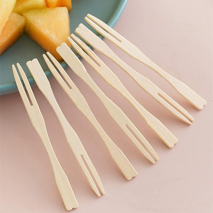Bamboo Mini Tasting Forks Fruit Picks