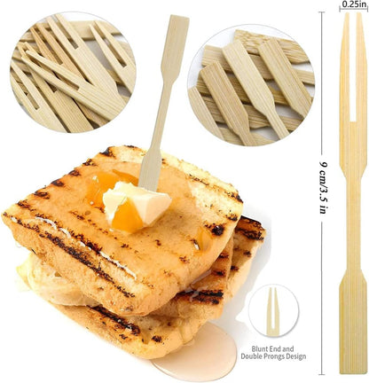 Bamboo Mini Tasting Forks Fruit Picks
