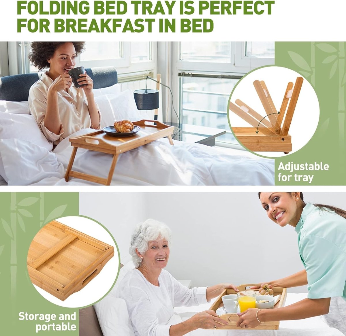 Bed Serving Tray and study table with Folding Legs