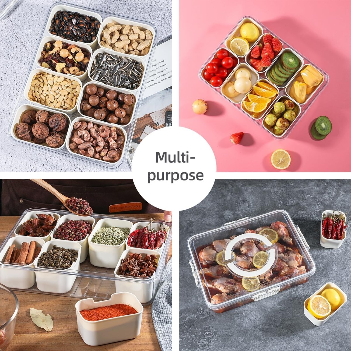 Detachable Dividers Portable Spice Box