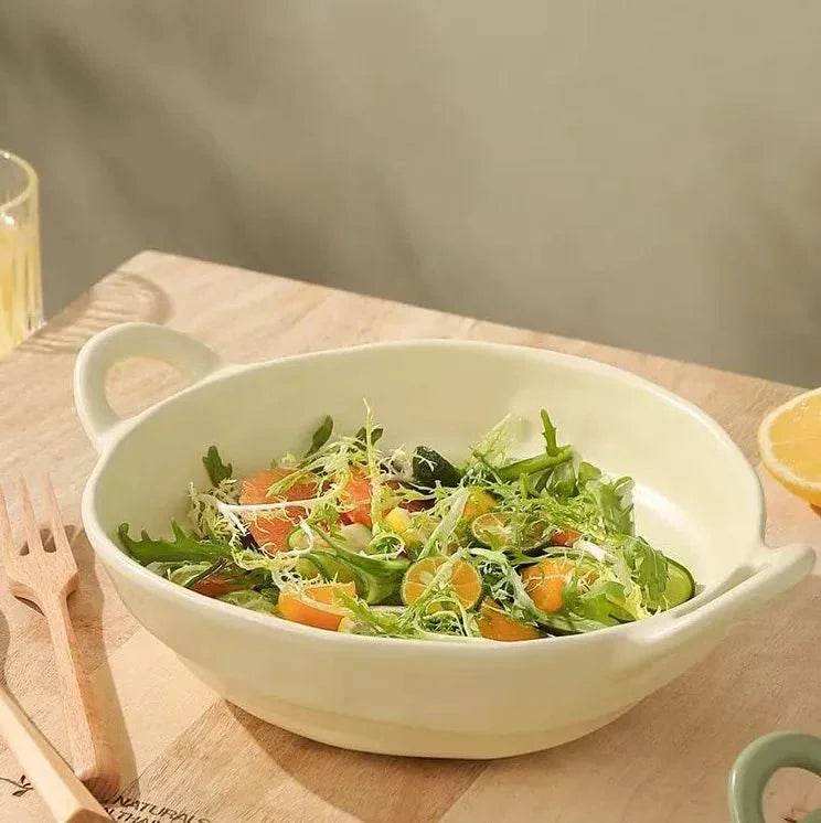 Irregular Shape Ceramic Bowl With Handles - Kitchen Grow