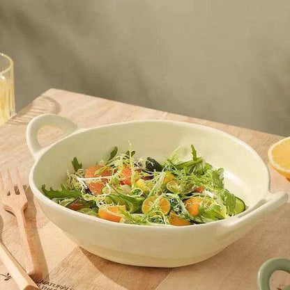 Irregular Shape Ceramic Bowl With Handles - Kitchen Grow