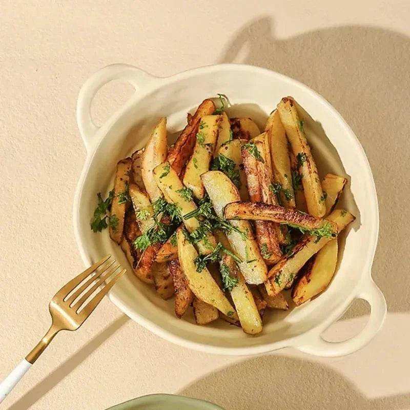 Irregular Shape Ceramic Bowl With Handles - Kitchen Grow