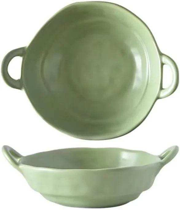 Irregular Shape Ceramic Bowl With Handles - Kitchen Grow