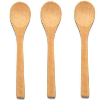 Pack of 6 - Small Bamboo Wooden Spoons Oval Head Small Solid Bamboo Honey Teaspoon - Kitchen Grow