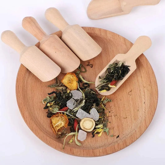 Pack of 6 - Wooden Spice Spoon, Spice Shovel Spoons