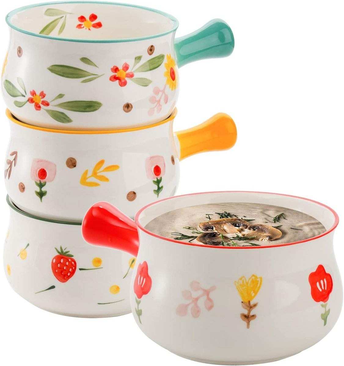 Random Color/Print Korean Bowl With Handle - Kitchen Grow