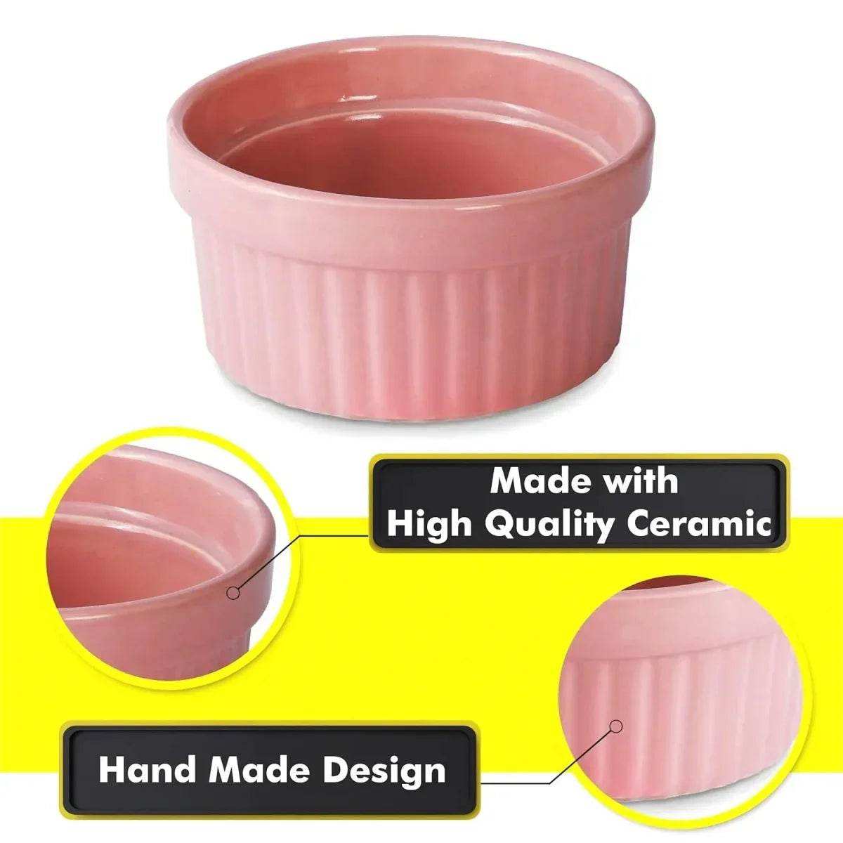 Set of 6 - Ceramic Baking Ramekin Bowl - Kitchen Grow