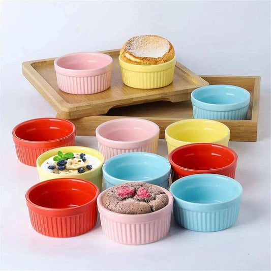 Set of 6 - Ceramic Baking Ramekin Bowl - Kitchen Grow