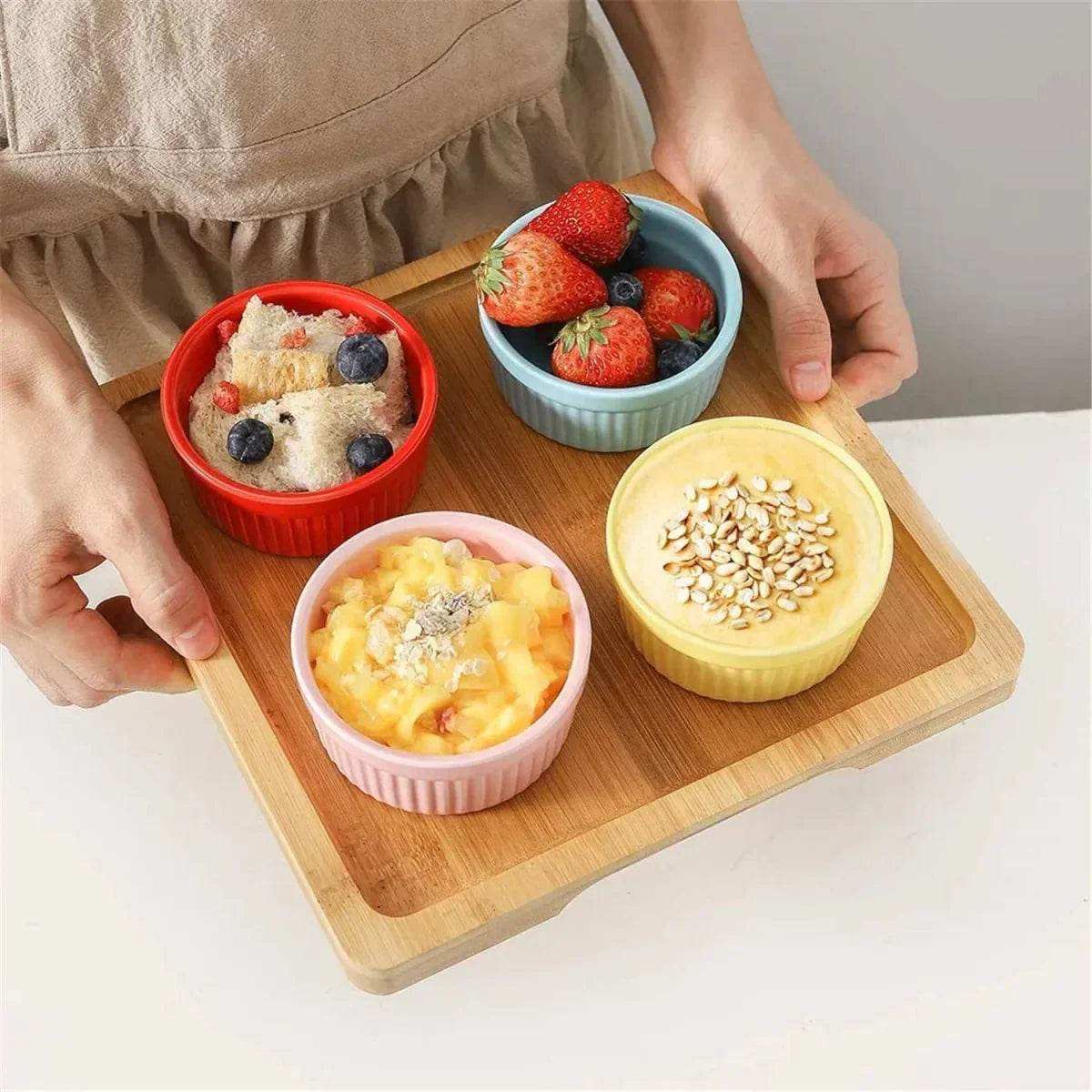 Set of 6 - Ceramic Baking Ramekin Bowl - Kitchen Grow