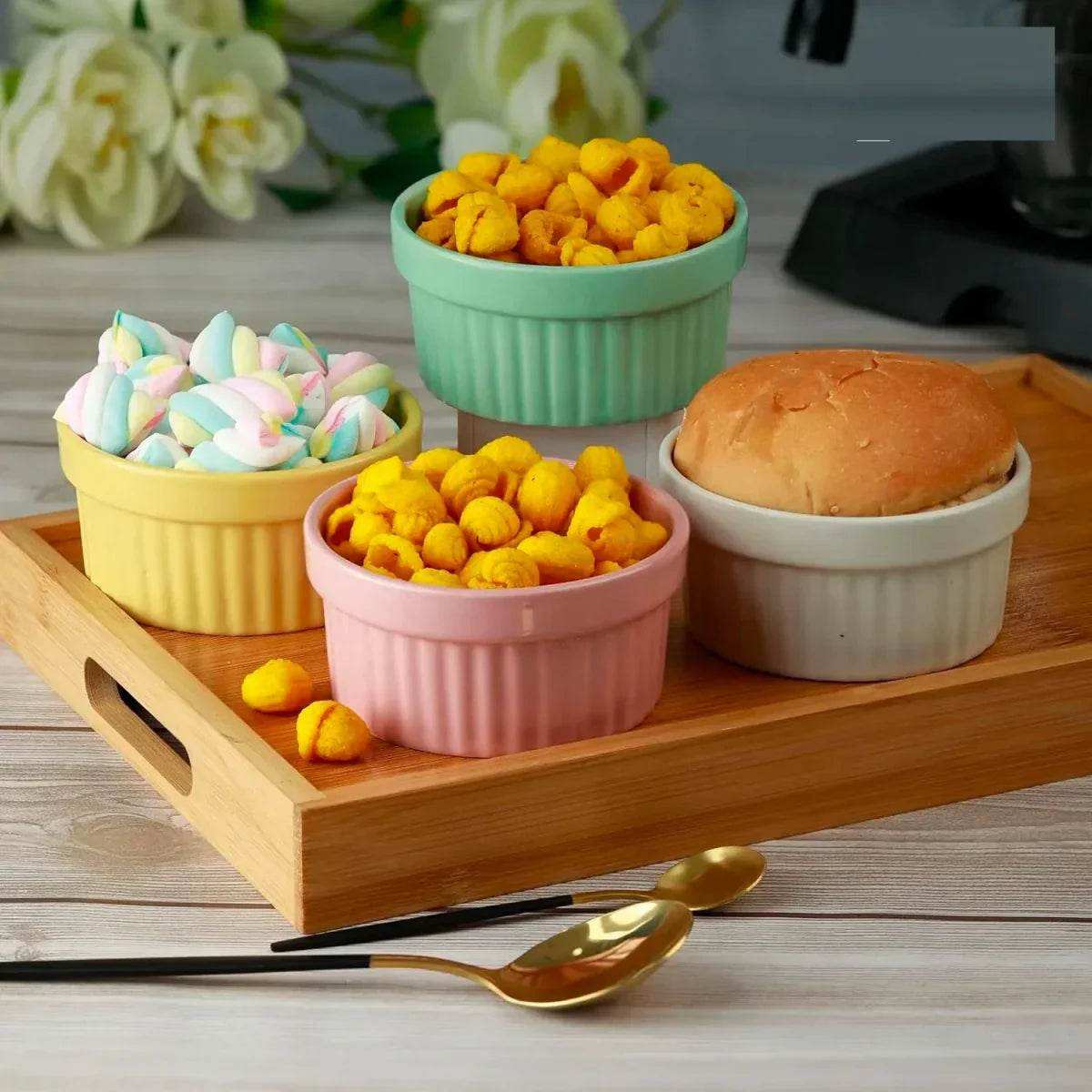 Set of 6 - Ceramic Baking Ramekin Bowl - Kitchen Grow