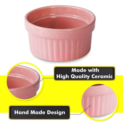 Set of 6 - Ceramic Baking Ramekin Bowl - Kitchen Grow