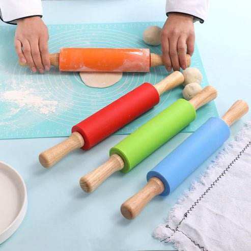 Silicone Rolling Pin + Silicone Baking Mat - Kitchen Grow
