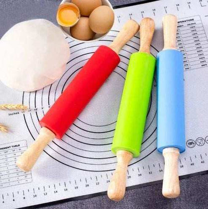 Silicone Rolling Pin + Silicone Baking Mat - Kitchen Grow